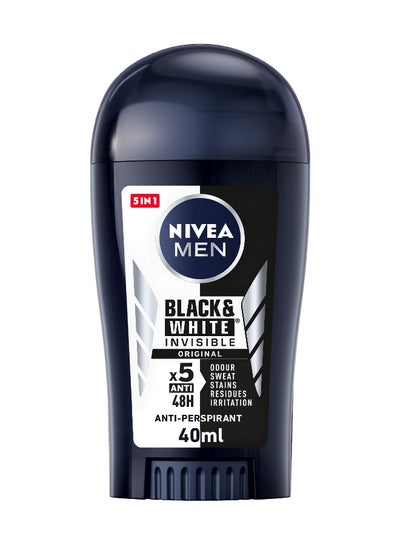 Buy Men Black And White Invisible Original, Antiperspirant for Men, Stick 40ml in Saudi Arabia