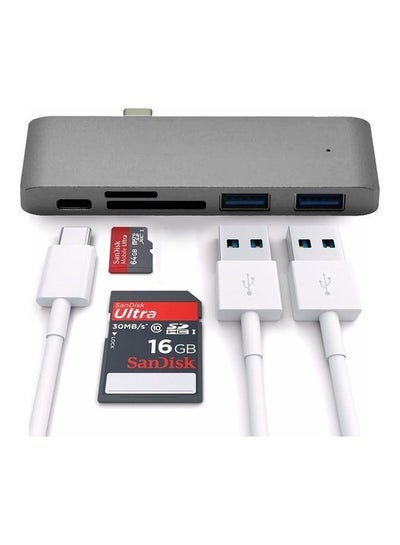 اشتري Type-C Card Reader And Hub Silver في الامارات