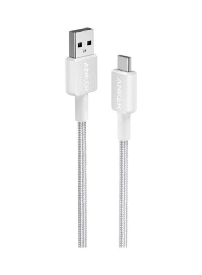 اشتري 322 USB-A to USB-C Braided Cable 3ft/0.9m A81H5H21 White في الامارات