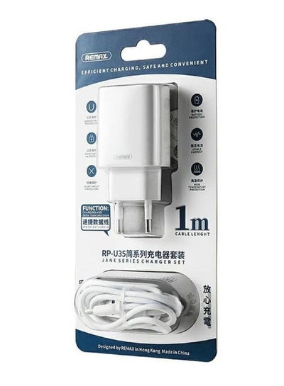 Buy Jane series 2U charger with Type-C cable RP-U35(EU) White in Egypt