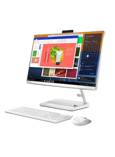 اشتري Lenovo Aio-3 23.8" Multi-TCH i7-1165G7 8GB/1TBHDD/MX450-2GB/DOS/WHITE/ARB (F0G00096AX) Arabic White في الامارات