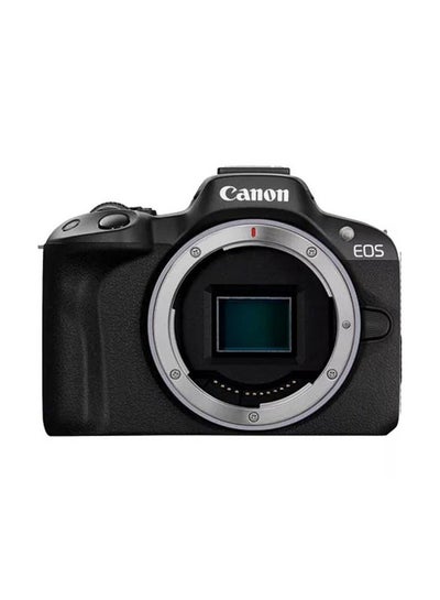 اشتري كاميرا Eos R50 بدون مرآة وعدسة STM مقاس 18-45 مم F4.5-6.3 باللون الأسود في الامارات