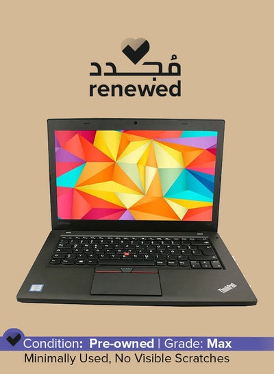 Buy Renewed - T460 ThinkPad Utrabook Laptop With 14-Inch HD Display,Intel Core i5-6th Gen Processor/8GB DDR4 RAM/256GB SSD/Windows 10 Pro English Black in UAE