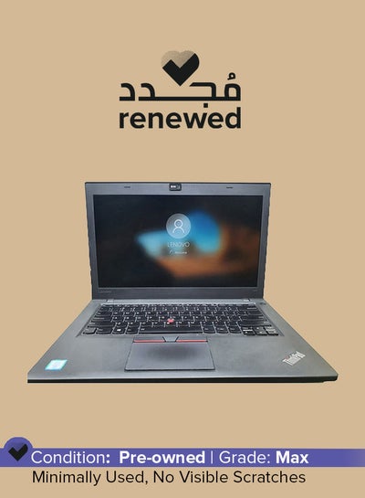 اشتري Renewed - T460s ThinkPad Utrabook Laptop With 14-Inch HD Display,Intel Core i5-6th Gen Processor/8GB DDR4 RAM/256GB SSD/Windows 10 Pro English Black في الامارات