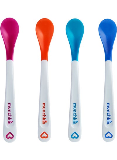 Buy White Infant Safety Spoons, Multicolour, Pack of 4 in UAE