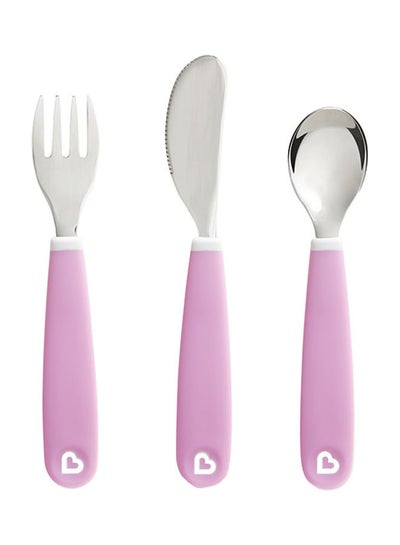 اشتري Splash Toddler Cutlery Set Fork, Knife & Spoon, Purple في الامارات