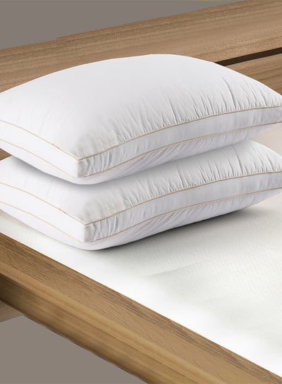 اشتري طقم وسادة سرير مكون من قطعتين مزيج القطن أبيض 50x75x15سنتيمتر في الامارات