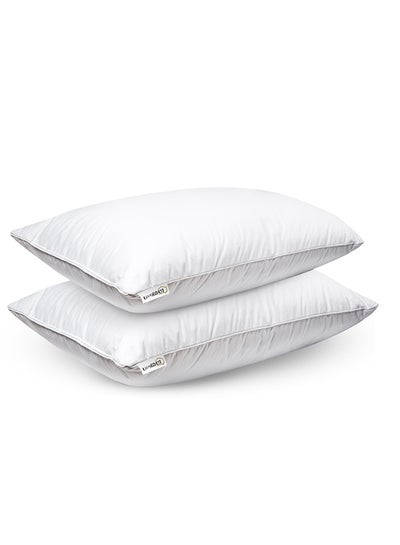 Buy Set of 2-Piece of Soft Hotel Pillow Microfiber White 90 x 50centimeter in Saudi Arabia