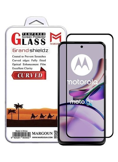 اشتري Moto G13 Screen Protector Tempered Glass Full Glue Back Black Side في الامارات