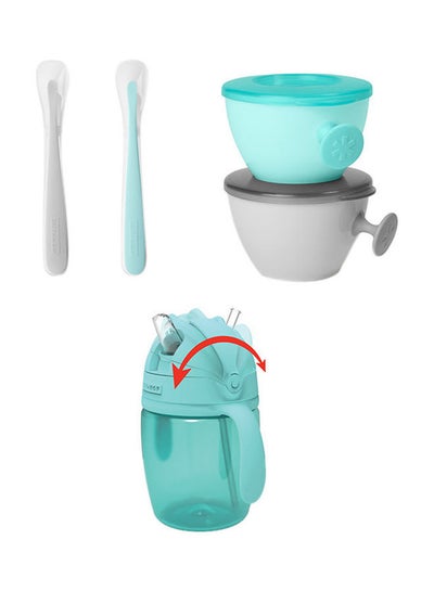 Buy Easy Feed Mealtime Set Teal/Grey in UAE