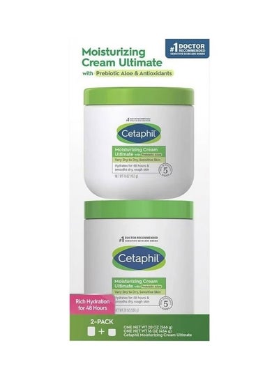 Buy Moisturizing Cream Ultimate With Prebiotic Aloe Very Dry To Dry Sensitive Skin 2 Pack 566+453grams in Saudi Arabia
