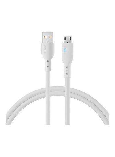 اشتري Micro Usb Fast Quick Charger Cable Usb To Usb 2.4A Android Charging Cord Compatible For Galaxy S7 S6, Note, LG, Nexus, Nokia, PS4, Controller White في الامارات