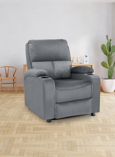 Buy Classic Recliner Chair Upholstered With Controllable Back Grey 95x106x85cm in Saudi Arabia