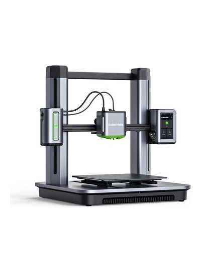 Buy Make M5 3D Printer, FDM 3D Printer, 5X Faster and Extra Intelligent, Cut Print Time by 70%, Smooth 0.1 mm Detail, Error Detection with AI Camera, Auto-Leveling, Integrated Die-Cast Aluminum Alloy Gray+Green in Saudi Arabia