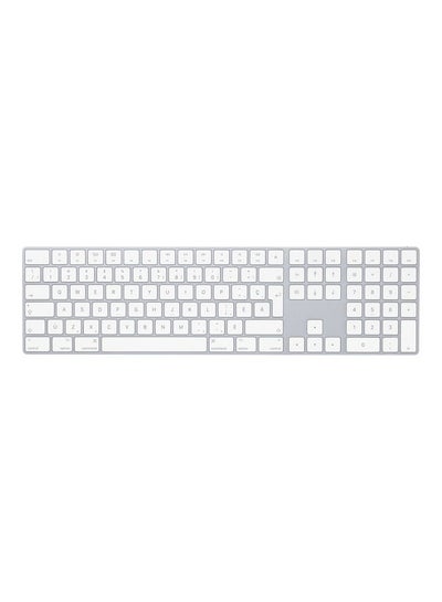 اشتري Magic Keyboard with Numeric Keypad: Wired, Wireless/Bluetooth, Rechargeable. Multimedia Keys, Works with Mac, iPad, or iPhone – French Silver/White في الامارات