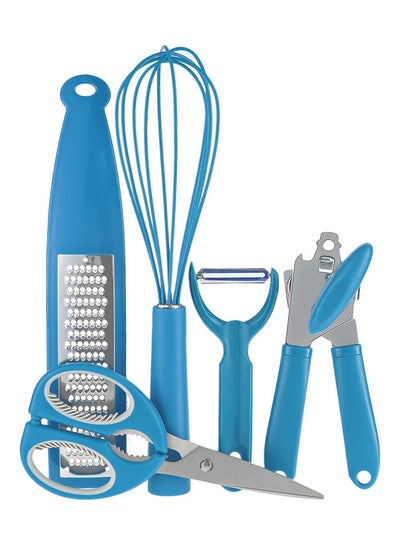 Buy 5-Piece Comfortable Grip Kitchen Gadget Set Blue/Silver in UAE