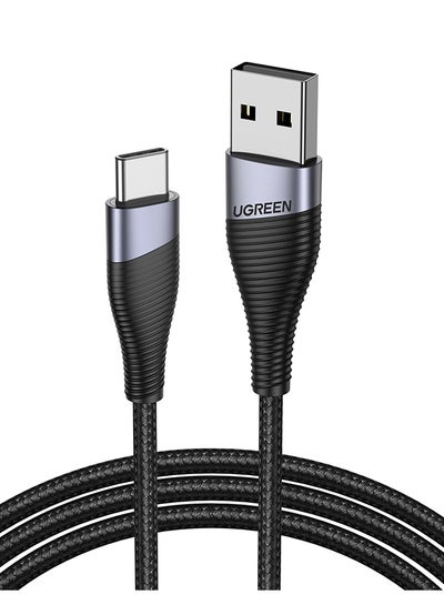 Buy USB C Cable 3A Fast Charging Cord Nylon Braided USB Type C Charger Compatible for Samsung S21 S20 Note 20 10 9 Huawei P30 P20 Lite -0.5M black in UAE