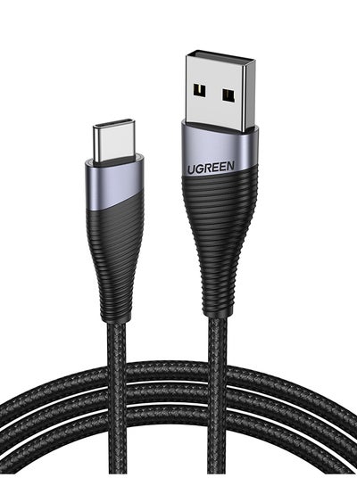 Buy USB C Cable 3A Fast Charging Cord Nylon Braided USB Type C Charger Compatible for Samsung S21 S20 Note 20 10 9 Huawei P30 P20 Lite -0.5M black in Saudi Arabia