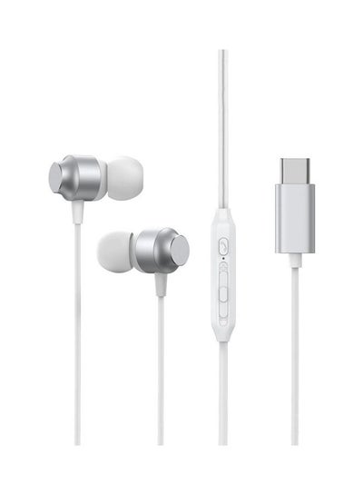 اشتري Type-C Series In-Ear Metal Wired Earbuds With Microphone Silver في مصر