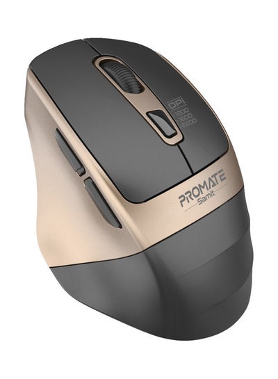 Buy Wireless Mouse, Ergonomic Silent Click Optical 2.4GHz Cordless Mice with Adjustable 2200DPI, 6 Programmable Buttons, USB Nano Receiver and 10m Working Distance for MacBook Air, Dell XPS 13, Samit Gold in Saudi Arabia