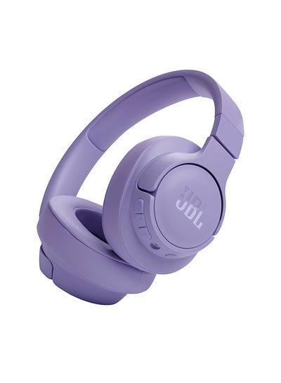 اشتري Tune 720Bt Wireless Over Ear Headphones Pure Bass Sound 76H Battery Hands-Free Call Plus Voice Aware Multi Point Connection Lightweight And Foldable Detachable Audio Cable Purple في مصر