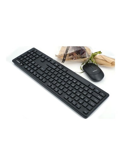 Buy Wireless Combo Standard Office Keyboard And Optical Mice For Pc Desktop Black in Saudi Arabia