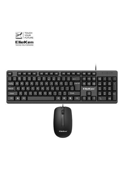 Buy Wired Keyboard Mouse Combo Optical Usb Plug And Play Compatible With Desktop Laptop Notebook Pc Windows Black in Saudi Arabia