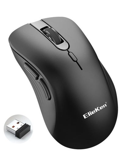 اشتري Wireless Mouse 2.4G 6 Button Design With Usb Receiver 3200 Dpi Mice For Pc Laptop Desktop Black في السعودية