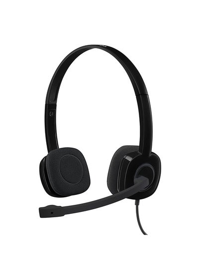 Buy H151 Wired Headset, Stereo Headphones With Rotating Noise-Cancelling Microphone, 3.5 mm Audio Jack, In-Line Controls, PC/Mac/Laptop/Tablet/Smartphone Black in Egypt