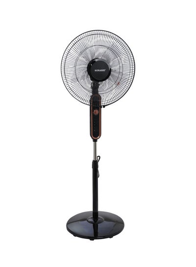 Buy 16 Inch Stand Fan With 3 Speeds | Low Noise Motor With Oscillation Function | Height Adjustable Design With 5 Transparent Blades, And Korea Guard Ring SF-8025S Black in Saudi Arabia