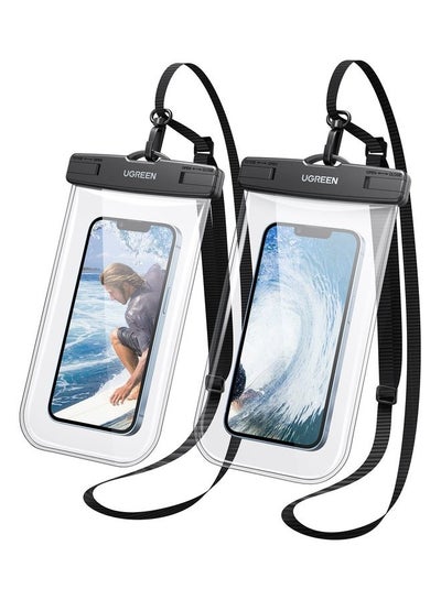 Buy Waterproof Phone Case, IPX8 Certified 30M Waterproof Phone Pouch Waterproof Cell Phone Case Fit for Big Phones up to 7.2'' Compatible with iPhone 12/13/14/15 Pro Max S22 S23 Ultra (2 Pack) Clear in UAE