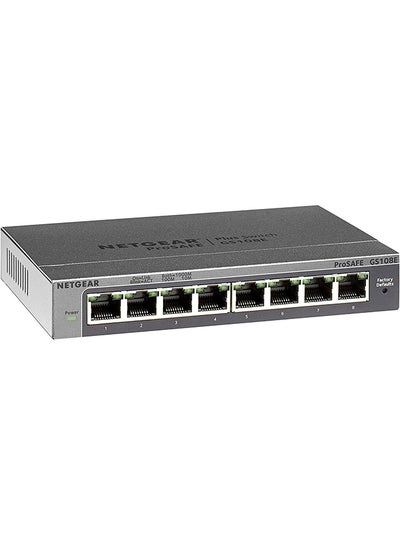 Buy 8-Port Gigabit Ethernet Smart Managed Plus Switch - GS108E Grey in UAE