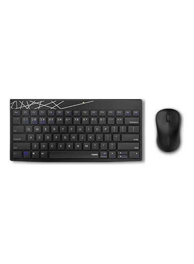 Buy 8000M Multi Mode Keyboard And Mouse Bluetooth 3.0 4.0 Wireless 2.4 GHz 1300 DPI Combo Black in Egypt