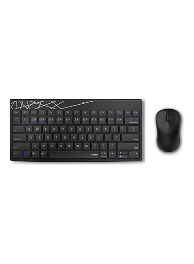 Buy Multi-Mode Wireless Keyboard And Mouse Combo 8110M - Bluetooth 2.4Ghz Black in UAE