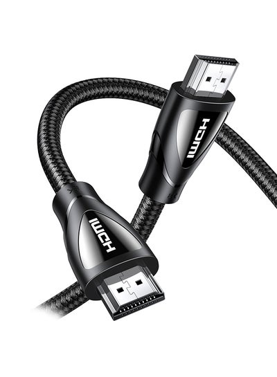 Buy HDMI Cable 8K HDMI 2.1 Cord Ultra High Speed 48Gbps 8K@60Hz HDMI Braided Cord Dynamic HDR Dolby Vision eARC Compatible with MacBook Pro 2021 Switch PS5 PS4 Xbox Roku UHD TV Blu-ray Projector-2M black in Saudi Arabia