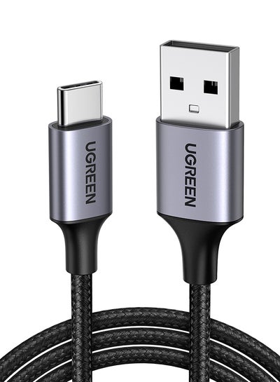 Buy Type C Cable 2M A to USB C Data Cord Premium Nylon Braided Wire for Samsung Galaxy MacBook Pro Huawei MateBook Pro iPad Mini 6 Black in UAE
