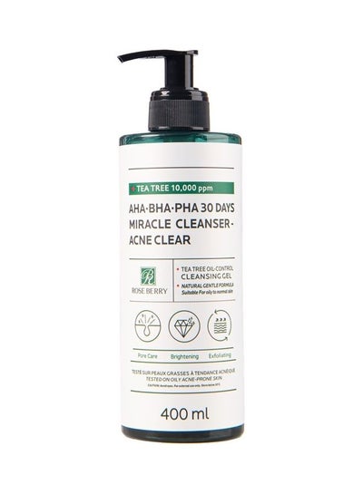 Buy AHA BHA PHA 30 Days Miracle Cleanser Acne Tea Tree Oil Clear 400ml in Saudi Arabia