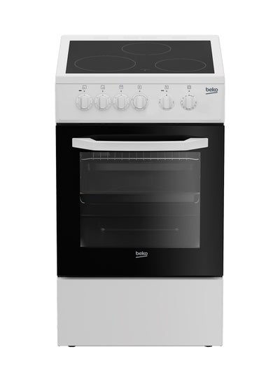 Buy 50x50cm Electric Cooking Range, 3 Ceramic Zones, 4 Oven Functions CSS48100GW White in UAE