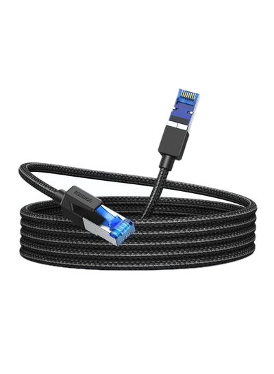 اشتري Cat8 Ethernet Cable 15M Cat 8 High Speed 40Gbps 2000MHz RJ45 Network Internet Braided Shielded Cable LAN Wire Compatible with Gaming Switch PC PS5 Xbox Modem Router WiFi Extender Patch Black في الامارات