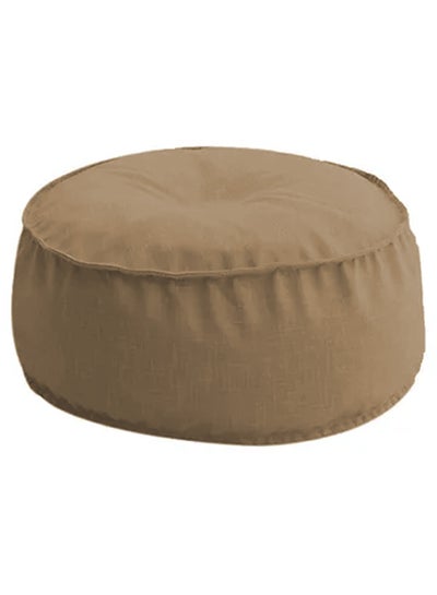 Buy Round Decorative Linen Floor Cushion Beige 70x25cm in Saudi Arabia