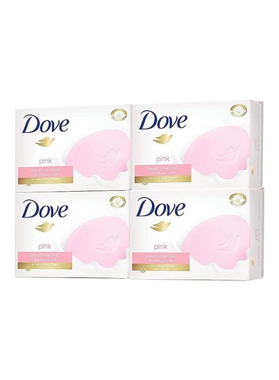 Buy Moisturising Soap Bar Nourishing Formula For All Skin Types With One Fourth Moisturising Cream, Pack Of 4 Pink 125grams in Saudi Arabia