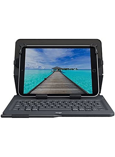 Buy Universal Folio iPad or Tablet Case with Wireless Bluetooth Keyboard for 9-10 inch Apple, Android, Windows tablets Black in Saudi Arabia