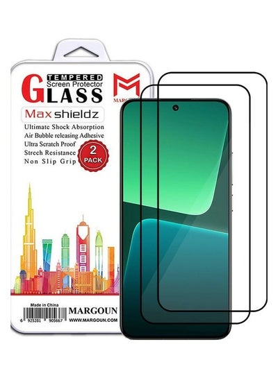 اشتري 2 Pack For Xiaomi 13 Screen Protector Tempered Glass Full Glue Back Clear في الامارات