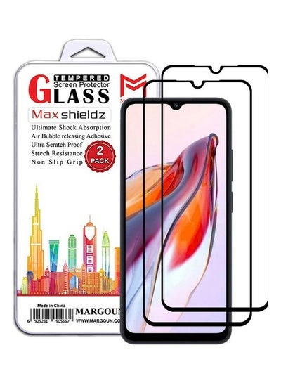 Buy 2 Pack For Xiaomi Redmi 12C Screen Protector Tempered Glass Full Glue Back Clear in UAE