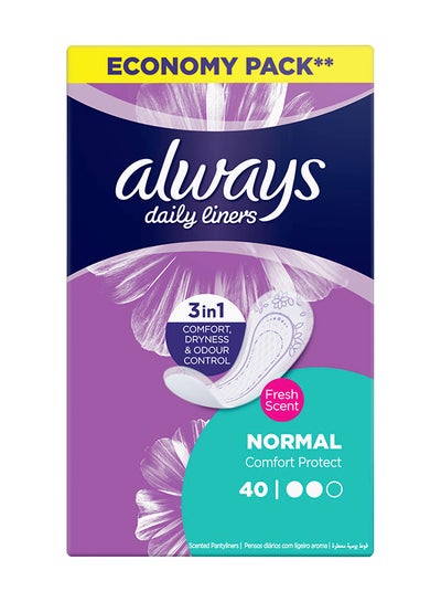 Buy ALWAYS, Comfort Protect daily liners, Normal, Scented, 40 Liners in Egypt