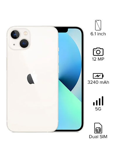 Buy iPhone 13 Physical Dual Sim 128GB Starlight 5G With FaceTime in UAE