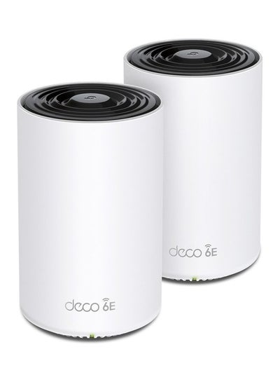 اشتري نظام شبكي Deco AXE5400 ثلاثي الموجات WiFi 6E (Deco XE75 Pro) - منفذ WAN/LAN 2.5 جيجا، يغطي ما يصل إلى 5500 قدم مربع، يستبدل جهاز توجيه WiFi وموسع، شبكة مدفوعة بالذكاء الاصطناعي، نطاق 6 جيجا هرتز جديد، عبوتان في الامارات