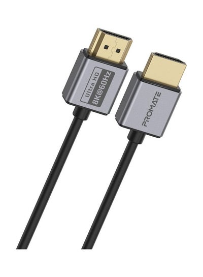 اشتري بروميت كابل HDMI 8K، كابل فيديو صوت HDMI 2.1 عالي السرعة بسرعة 48 جيجابت في الثانية مع إرجاع صوتي محسن، سلك رفيع 1.5 متر ودعم HDR الديناميكي أسود في الامارات