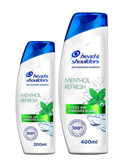 Buy Menthol Refresh Anti-Dandruff Shampoo For Itchy Scalp Pack of 2 400 + 200ml in UAE