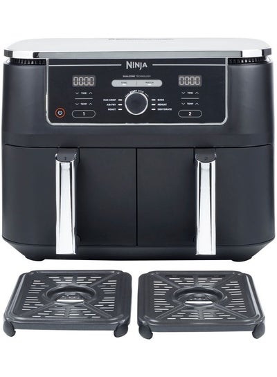 Buy Foodi MAX Dual Zone Digital Air Fryer, 2 Drawers, 9.5L, 6-In-1, Uses No Oil, Air Fry, Max Crisp, Roast, Bake, Reheat, Dehydrate, Cook 8 Portions, Non-Stick Dishwasher Safe Baskets, B 9.5 L 2470 W AF400ME black in UAE